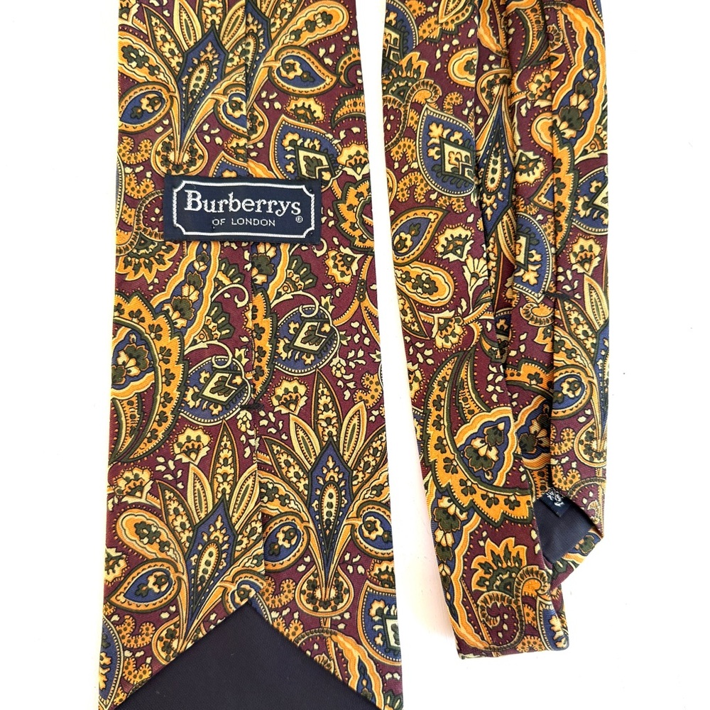 Genuine Burberrys of London silk tie - vintage - Paisley Patterned Tie - Picture 3 of 6